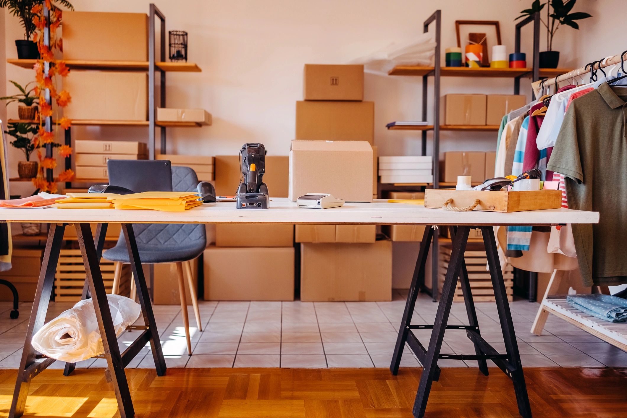 Shipping boxes prepared for dispatch